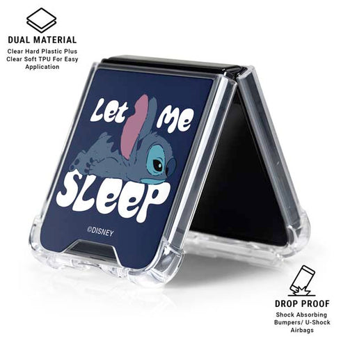 Disney Lilo and Stitch Let Me Sleep Galaxy Z Flip6 Clear Case